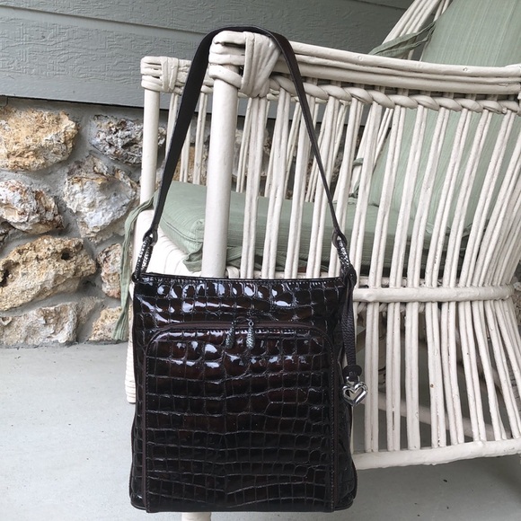 Brighton Handbags - BRIGHTON Reptile Embossed Patent Leather Shoulder Bag - #D723012